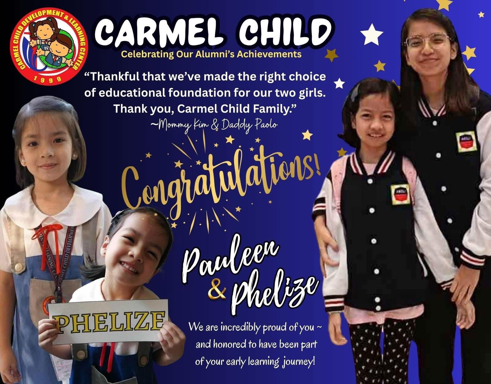 Highlight 12 - Carmel Child testimonial or achievement