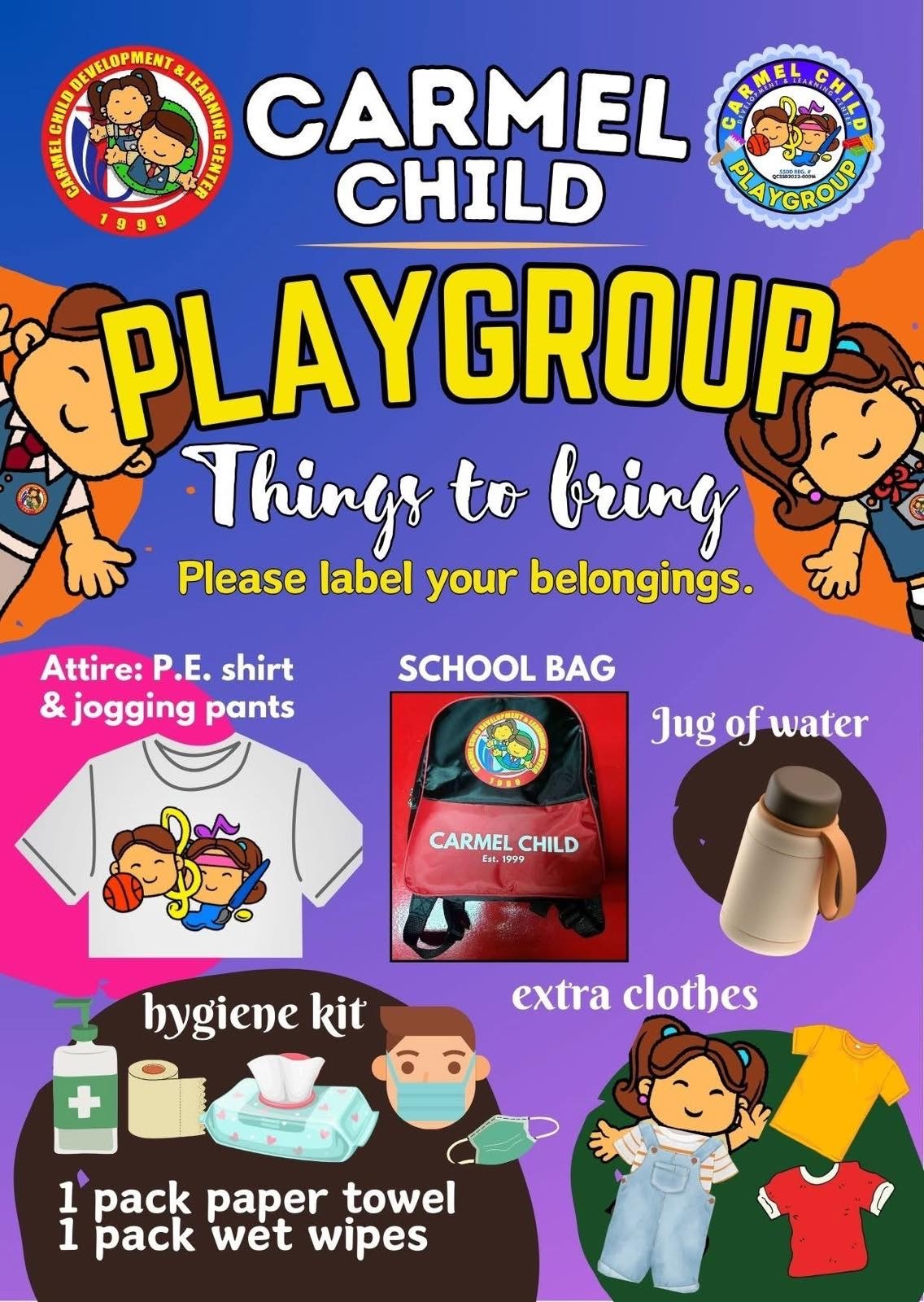 Playgroup Things to Bring