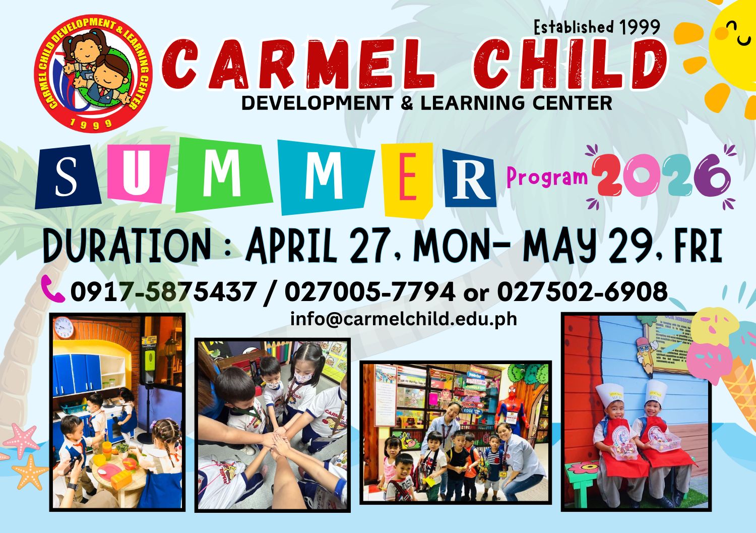Summer Academic Program 2026 - Incoming Kindergarten Flyer - Carmel Child Development & Learning Center