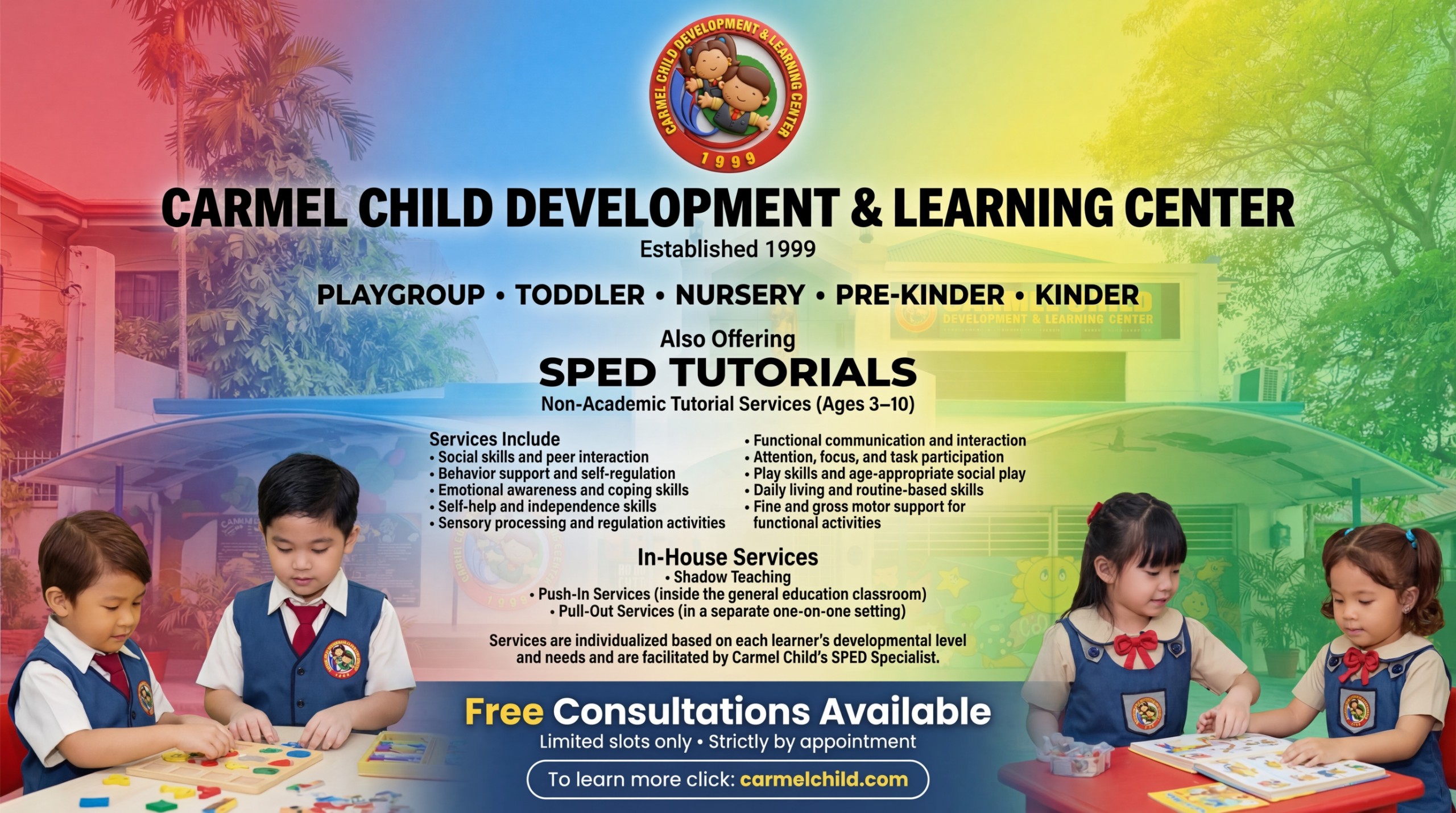SPED Non-Academic Tutorials - Carmel Child Development & Learning Center